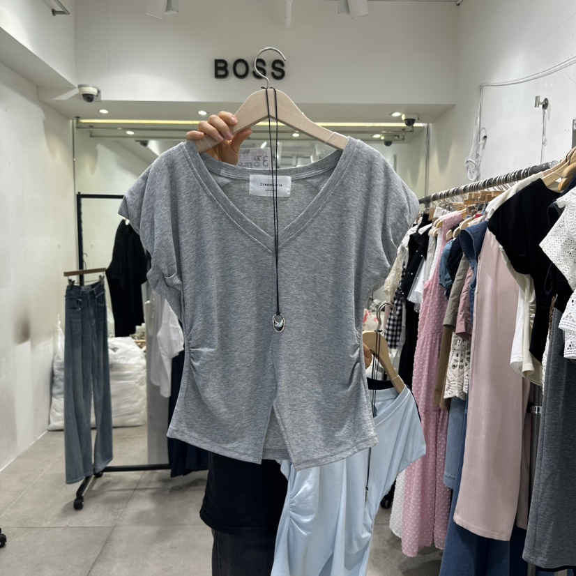 DREAM GIRIS東大門㊣代購女士新品推薦25春夏職業T恤不含飾品DREAM GIRIS/HOT PLACET恤圖色2