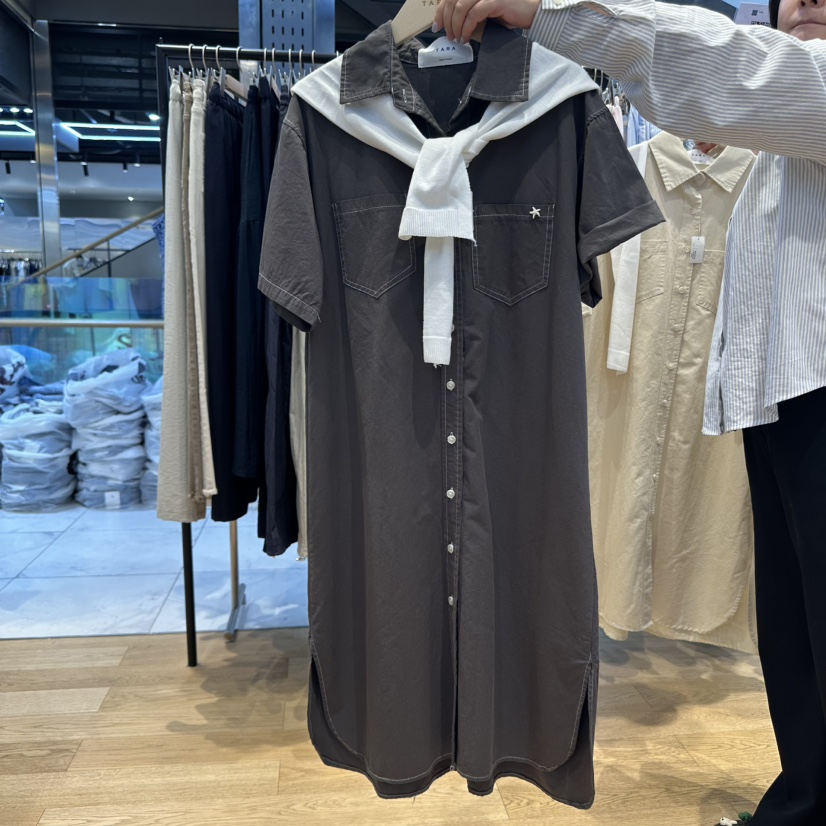 TARA東大門㊣直郵女士新品熱賣時尚人氣推薦真品連衣裙披肩TARA連衣裙圖色3