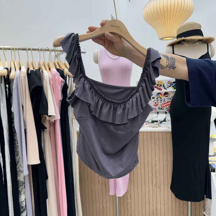 DELIGHT-Q韓國代購㊣女裝新品休閑推薦25春夏職業吊帶背心DELIGHT-Q吊帶/背心圖色2
