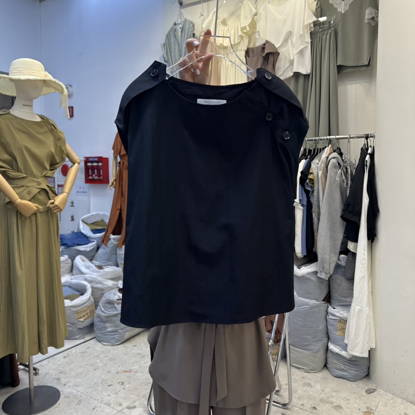 MARIGOLD東大門㊣代購女裝新款推薦休閑職業襯衫蕾絲衫紐扣MARIGOLD襯衫/蕾絲衫圖色3