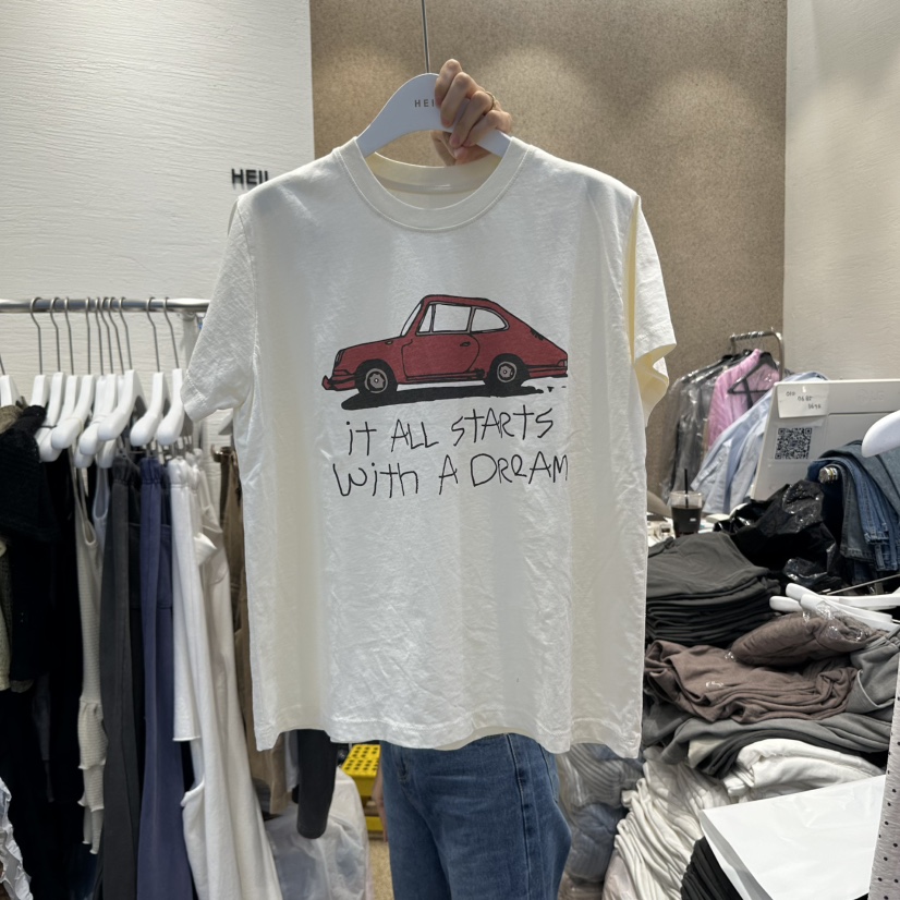 HEIL東大門㊣實拍女裝新品熱賣推薦25春夏職業人氣時尚休閑T恤HEILT恤圖色2