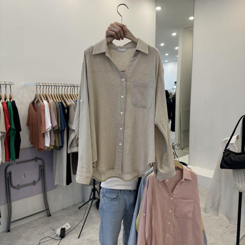 FUNNY POWDER東大門㊣實拍女士新品休閑熱賣襯衫蕾絲衫亞麻布THE FUNNY襯衫/蕾絲衫圖色2