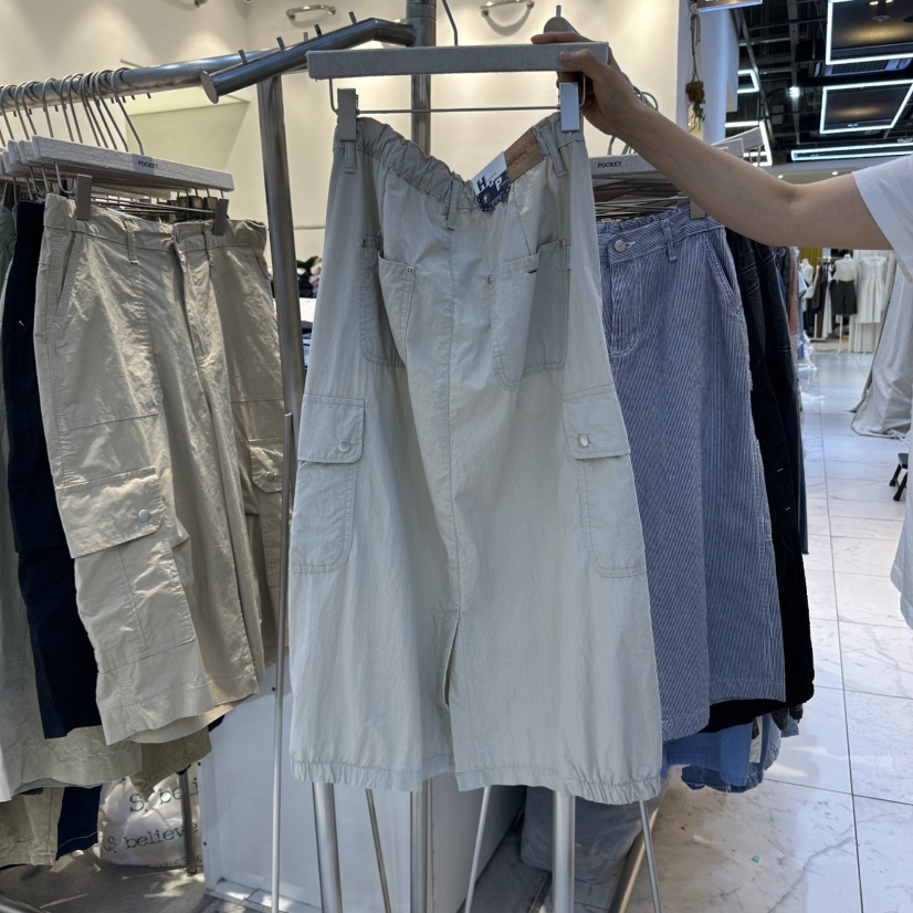 POCKET-Q韓國代購㊣女裝新品推薦熱賣休閑職業25春夏時尚長裙POCKET-Q長裙
