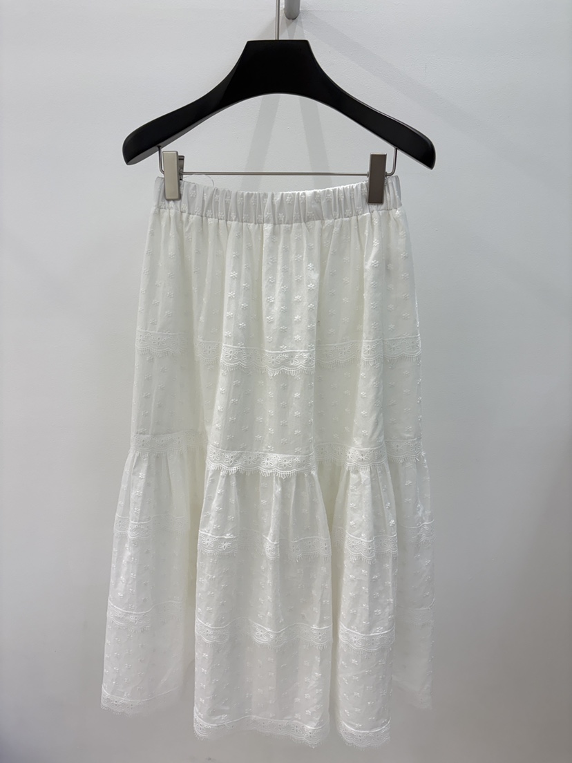MUSHROOM EFFECT韓國代購㊣女士新品時尚休閑25春夏長裙刺繡MUSHROOM EFFECT長裙