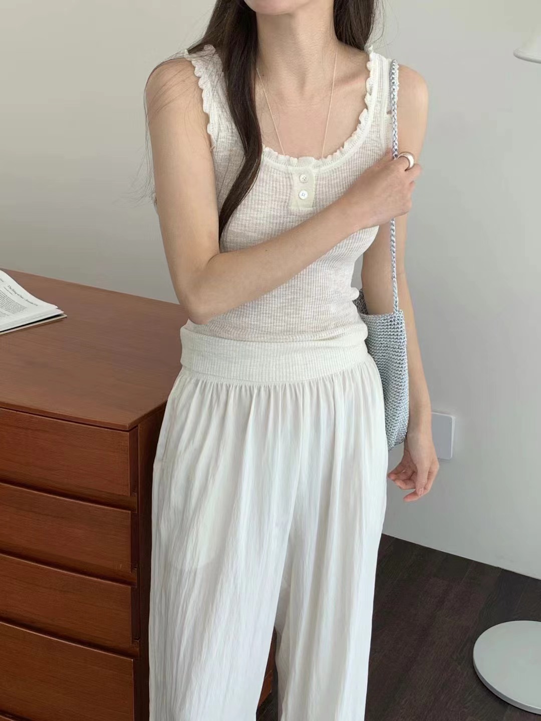 AN STAND韓國代購㊣女裝新款職業真品熱賣人氣休閑吊帶背心AN STAND-2件起吊帶/背心