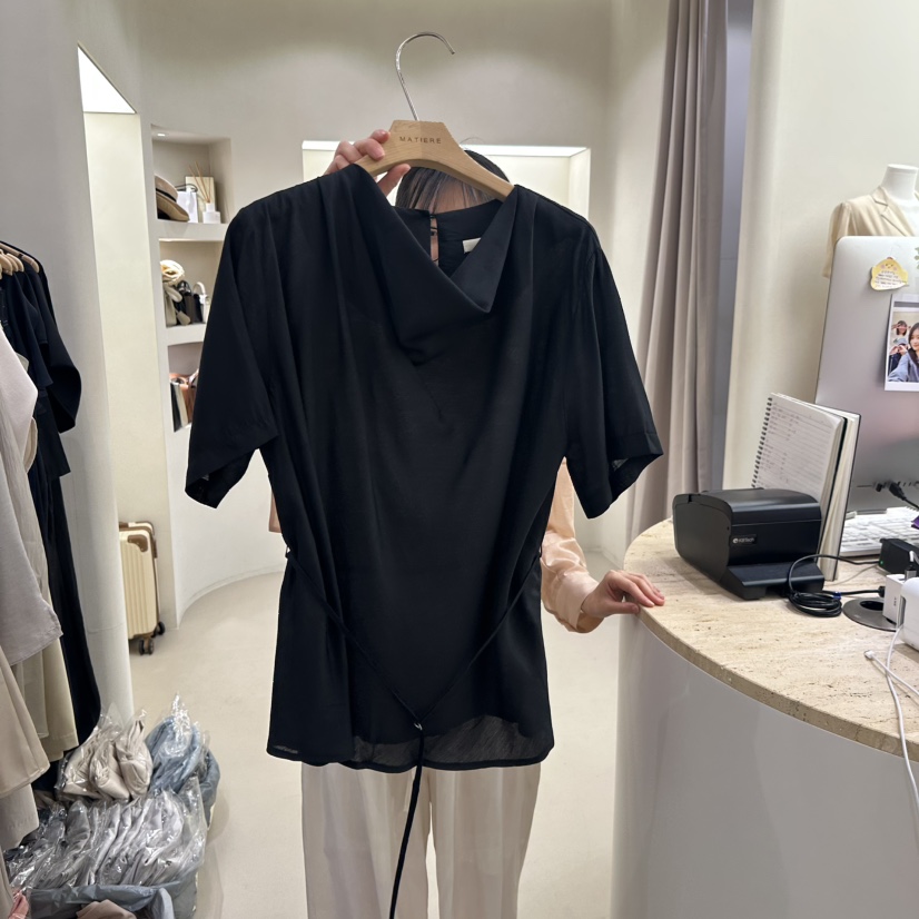 MATIERE韓國代購㊣女士新品真品人氣時尚25春夏推薦襯衫蕾絲衫MATIERE襯衫/蕾絲衫