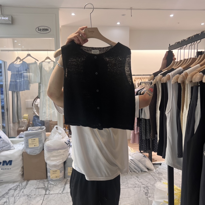 LA MAGIE FEMME韓國直郵㊣女裝新品人氣25春夏真品馬甲紐扣Lamagie Femme馬甲圖色4