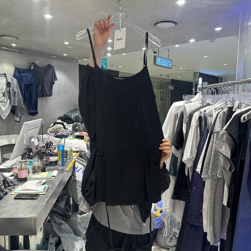 HERTZ-P東大門㊣直郵女士新品職業熱賣吊帶背心含腰繩褶皺HERTZ-P吊帶/背心圖色2