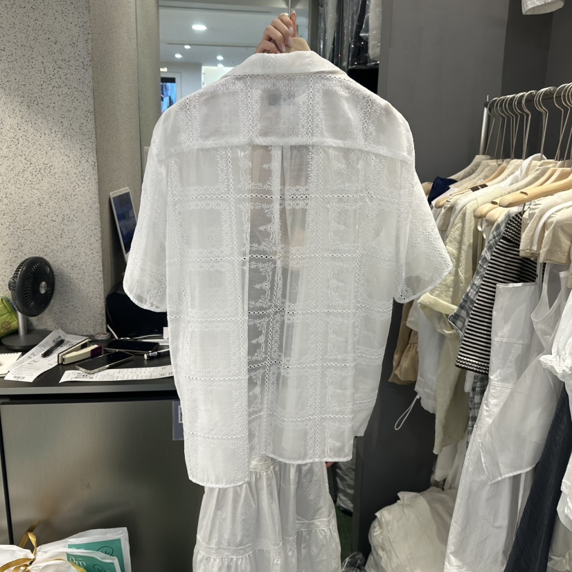 AMOEBA韓國直郵㊣女裝新品真品休閑人氣熱賣時尚襯衫蕾絲衫AMOEBA襯衫/蕾絲衫