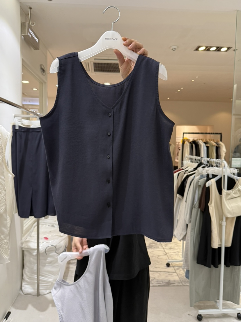 WOOD SAGE東大門㊣直郵女士新款時尚休閑25春夏熱賣吊帶背心WOOD SAGE吊帶/背心圖色2
