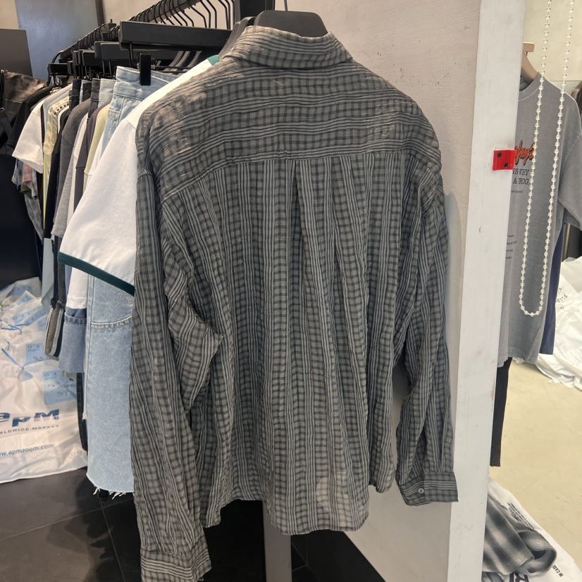 OASIS韓國直郵㊣女裝新品25春夏熱賣襯衫蕾絲衫男女同款條紋OASIS襯衫/蕾絲衫