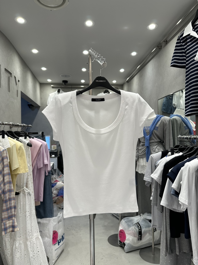 CELEBRITY-A韓國代購㊣女士新品熱賣25春夏職業人氣推薦T恤CELEBRITY-AT恤圖色1