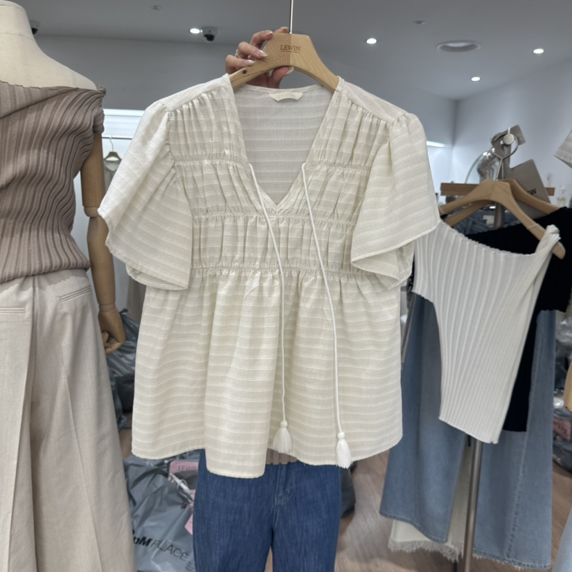 LEWIN東大門㊣代購女裝新品真品推薦人氣時尚襯衫蕾絲衫流蘇LEWIN襯衫/蕾絲衫