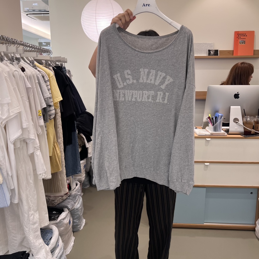 ARE東大門㊣直郵女裝新品時尚熱賣25春夏推薦真品職業長袖T恤ARE YOU/ARE長袖T恤圖色3