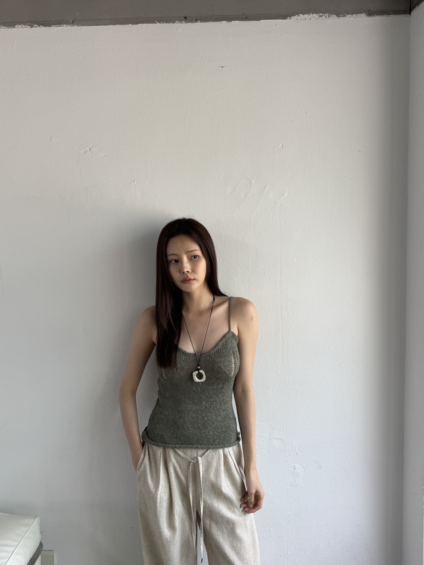 LIMLIMLIM東大門㊣代購女士新款休閑時尚推薦吊帶背心小珍珠LIM LIM LIM吊帶/背心圖色2