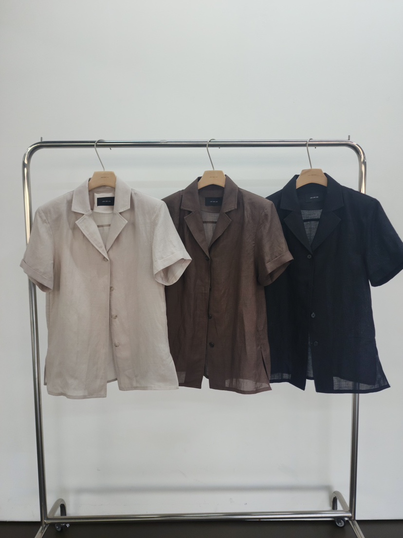 LIMLIMLIM東大門㊣代購女士新品25春夏推薦休閑襯衫蕾絲衫亞麻LIM LIM LIM襯衫/蕾絲衫