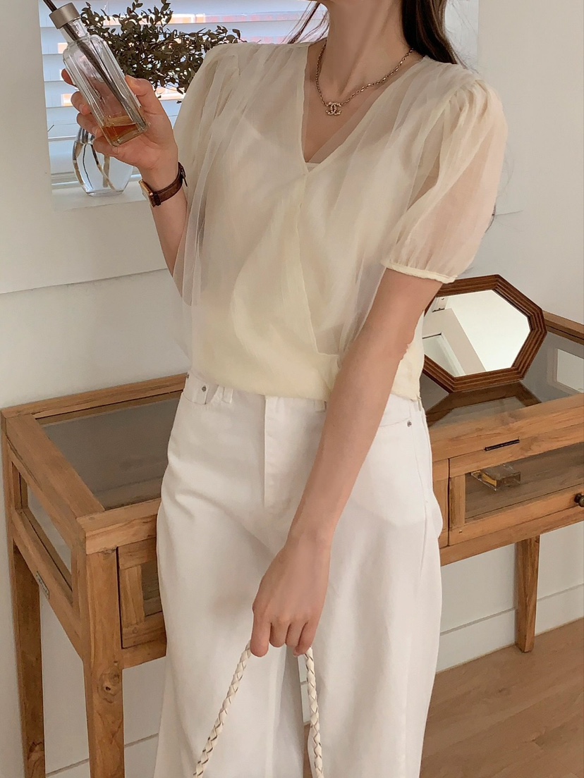 CRONG東大門㊣實拍女裝新品休閑真品推薦25春夏時尚襯衫蕾絲衫CRONG襯衫/蕾絲衫