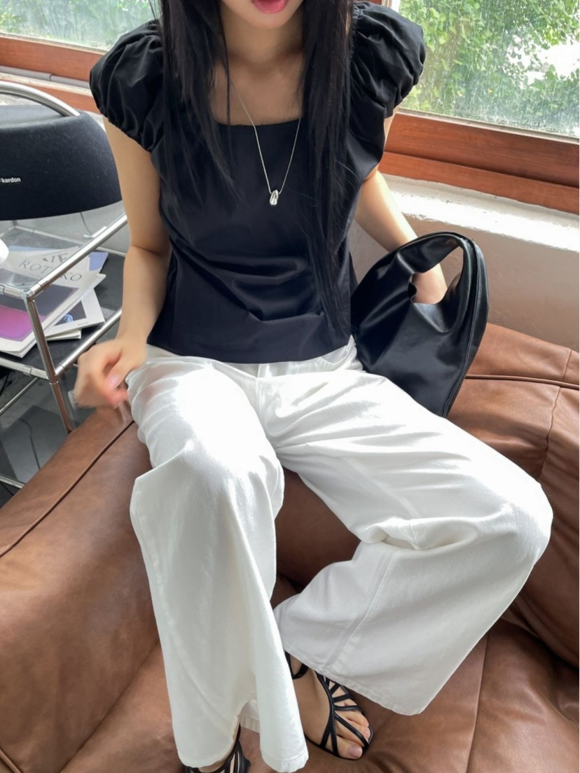 CRONG東大門㊣代購女士新款時尚25春夏休閑推薦職業襯衫蕾絲衫CRONG襯衫/蕾絲衫