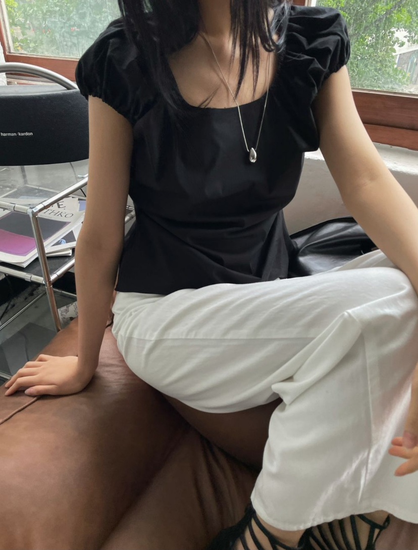 CRONG東大門㊣代購女士新款時尚25春夏休閑推薦職業襯衫蕾絲衫CRONG襯衫/蕾絲衫圖色2