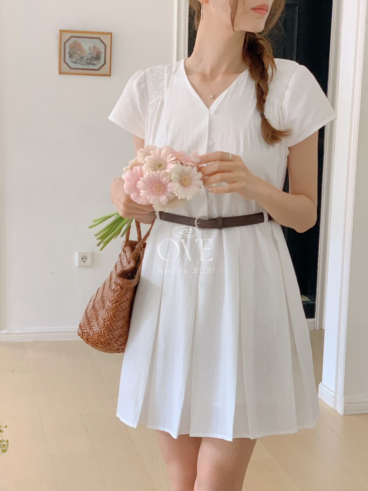 OVE韓國直郵㊣女士新款真品人氣熱賣休閑推薦職業連衣裙含腰帶OVE連衣裙