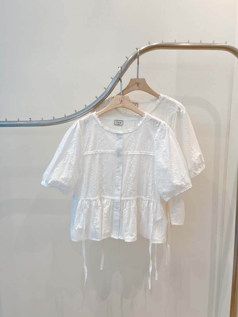 OVE東大門㊣代購女裝新品時尚熱賣真品人氣休閑職業襯衫蕾絲衫OVE襯衫/蕾絲衫