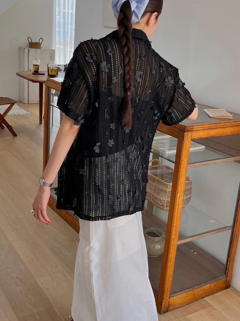 MADE-P韓國代購㊣女士新款休閑25春夏熱賣真品推薦襯衫蕾絲衫MADE-P襯衫/蕾絲衫