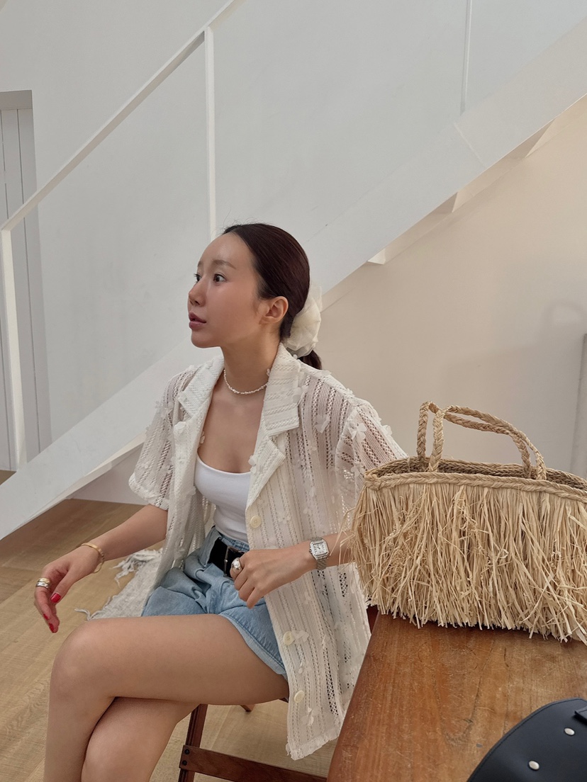 MADE-P韓國代購㊣女士新款休閑25春夏熱賣真品推薦襯衫蕾絲衫MADE-P襯衫/蕾絲衫
