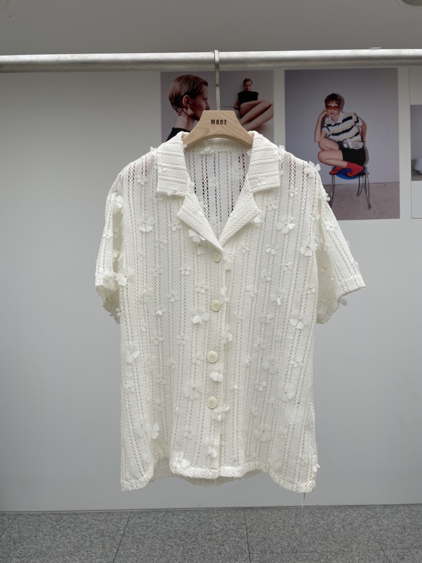 MADE-P韓國代購㊣女士新款休閑25春夏熱賣真品推薦襯衫蕾絲衫MADE-P襯衫/蕾絲衫圖色1