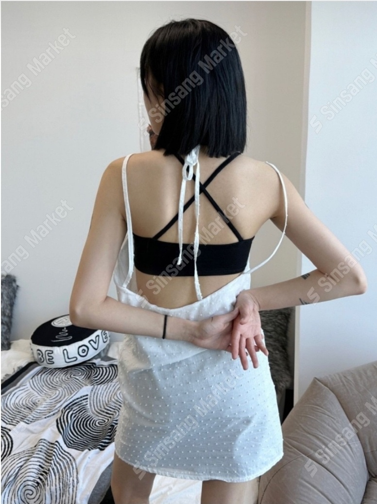 OEUF韓國直郵㊣女裝新款熱賣時尚職業休閑真品連衣裙含脖帶OEUF連衣裙