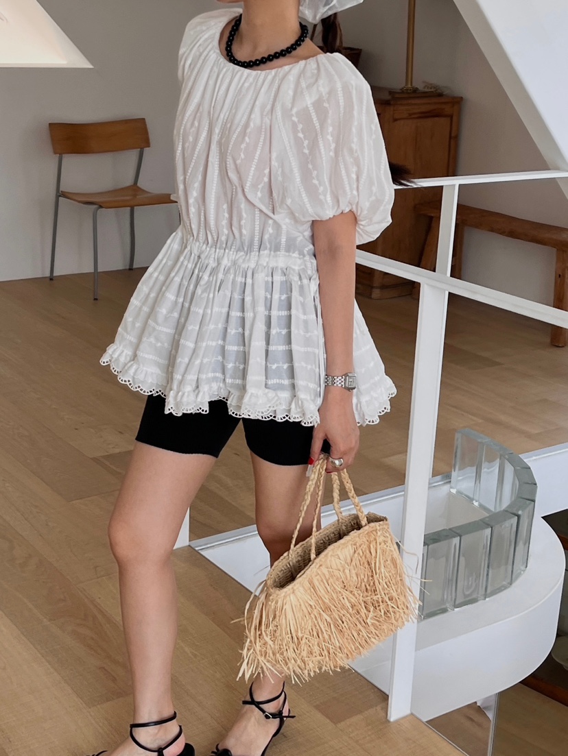MADE-P東大門㊣代購女士新款25春夏推薦人氣熱賣襯衫蕾絲衫MADE-P襯衫/蕾絲衫