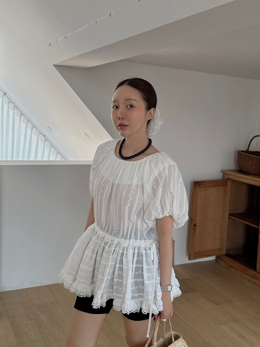 MADE-P東大門㊣代購女士新款25春夏推薦人氣熱賣襯衫蕾絲衫MADE-P襯衫/蕾絲衫