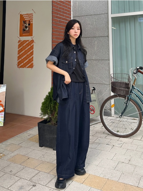 ROAR東大門㊣實拍女裝新品時尚休閑25春夏職業休閑褲洗水褲ROAR休閑褲
