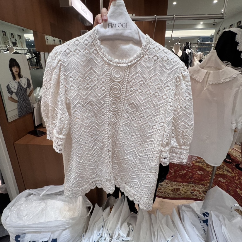 OGI韓國代購㊣女裝新款25春夏推薦真品時尚職業人氣襯衫蕾絲衫FLat OGI襯衫/蕾絲衫圖色2