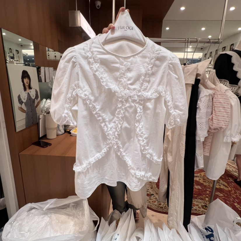 OGI東大門㊣實拍女士新款真品休閑職業25春夏時尚襯衫蕾絲衫FLat OGI襯衫/蕾絲衫
