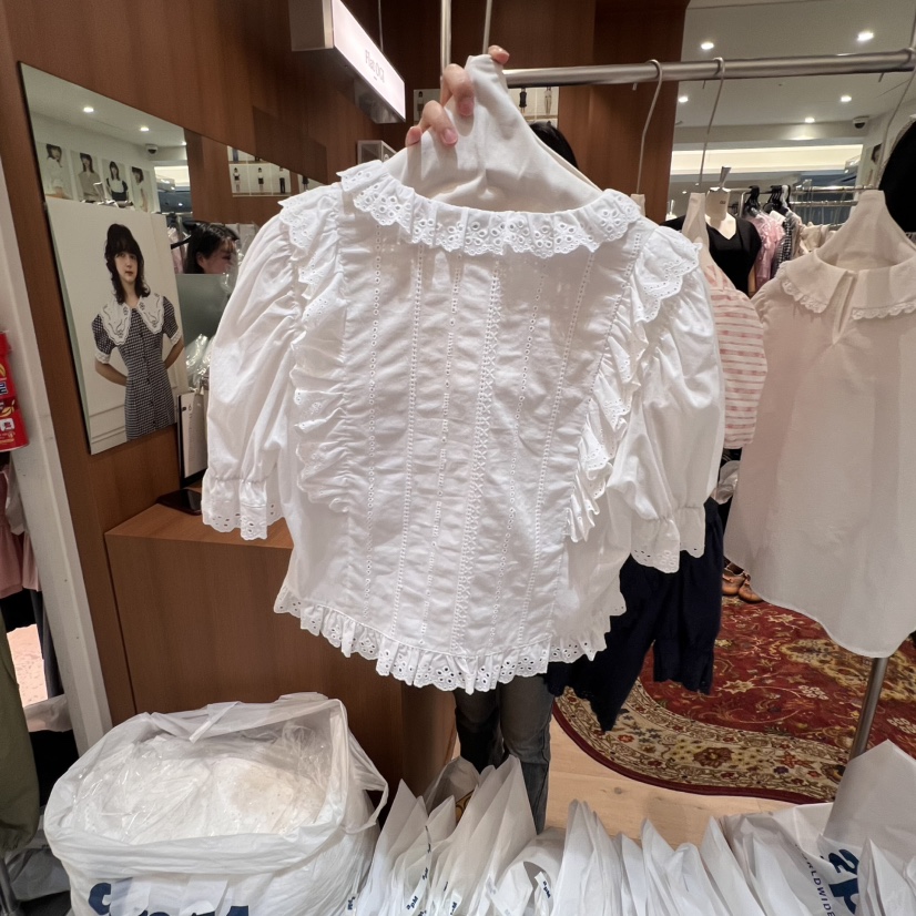 OGI東大門㊣代購女士新品時尚職業休閑25春夏熱賣襯衫蕾絲衫FLat OGI襯衫/蕾絲衫