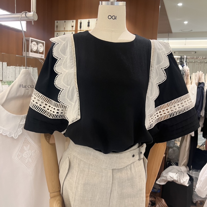OGI東大門㊣直郵女裝新品休閑推薦熱賣25春夏真品襯衫蕾絲衫FLat OGI襯衫/蕾絲衫