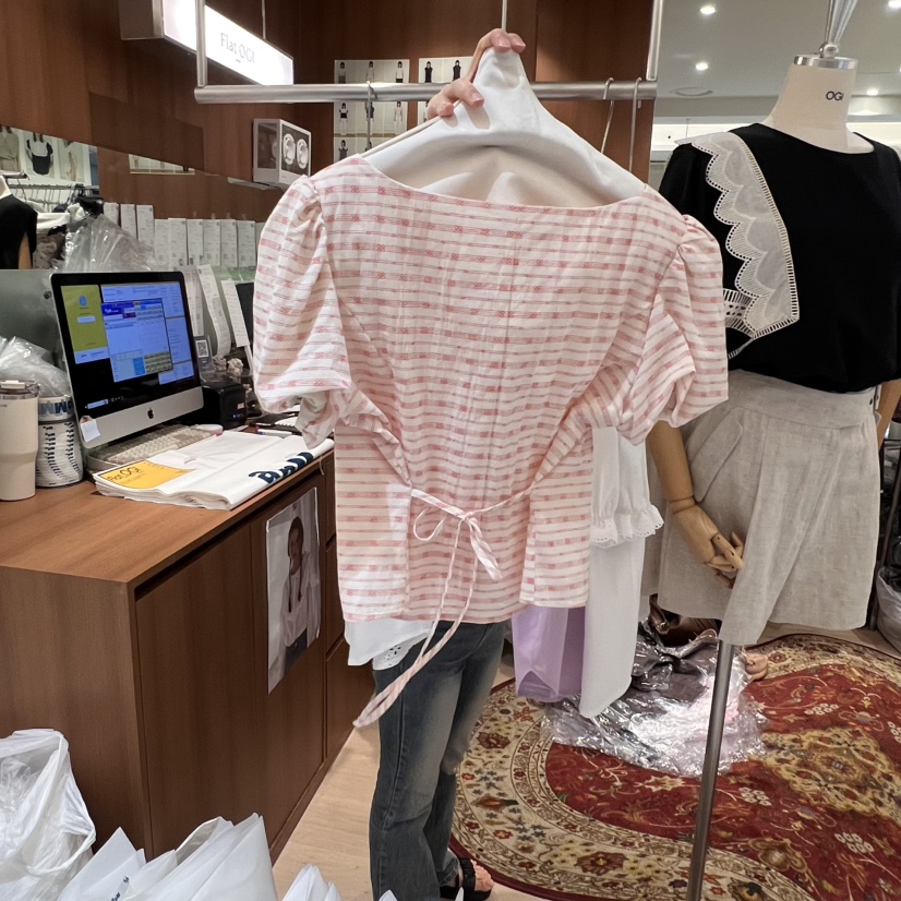 OGI韓國直郵㊣女裝新款推薦25春夏真品熱賣時尚職業襯衫蕾絲衫FLat OGI襯衫/蕾絲衫