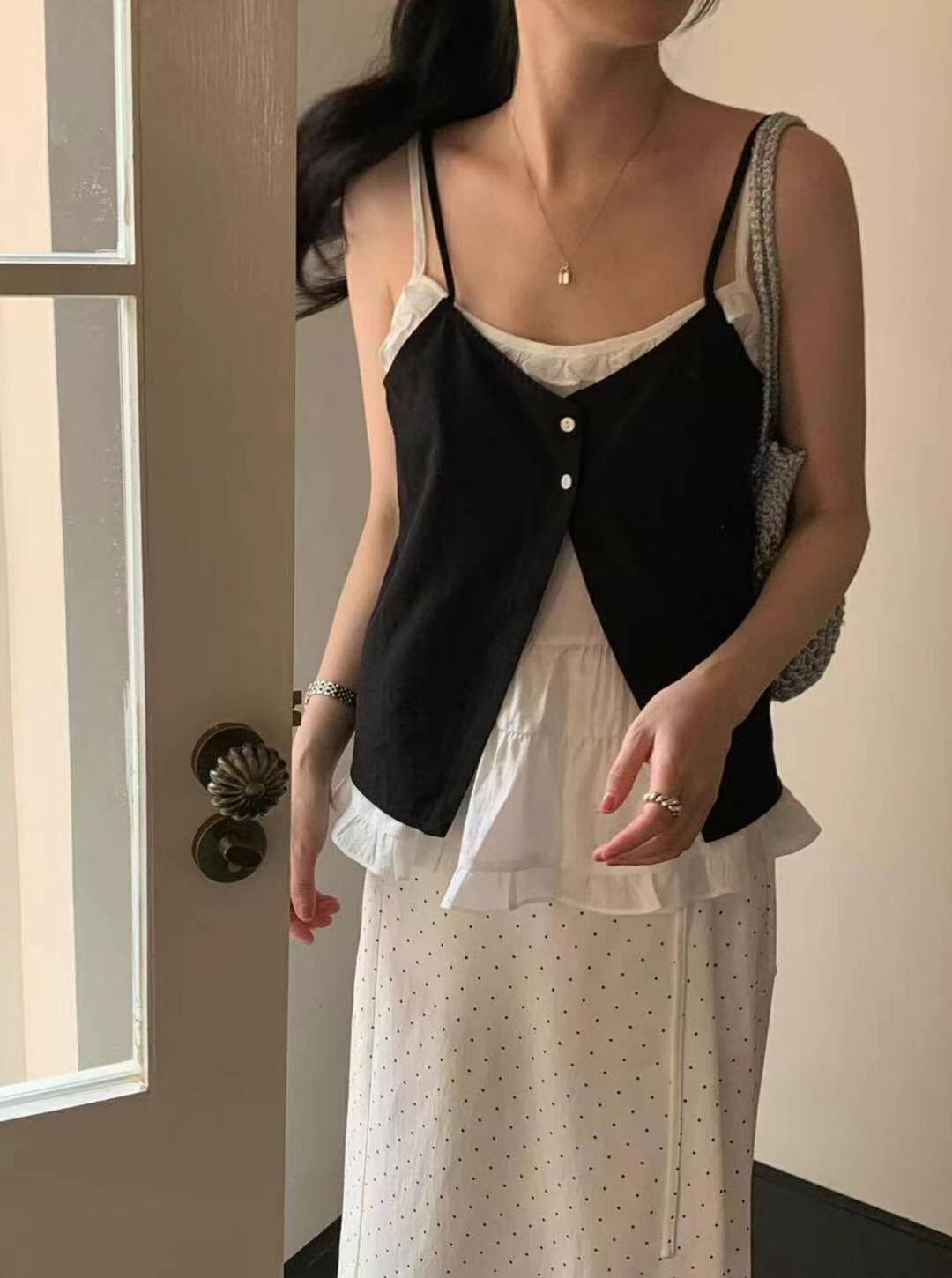 COTTON MARKET東大門㊣代購女士新款人氣休閑熱賣吊帶背心COTTON MARKET吊帶/背心圖色4