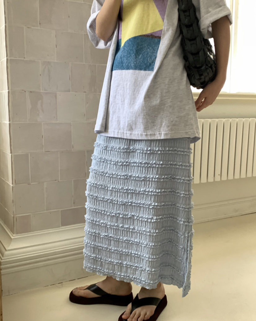 PEBBLE韓國直郵㊣女裝新款真品推薦人氣熱賣25春夏職業長裙PEBBLE/LAYER長裙