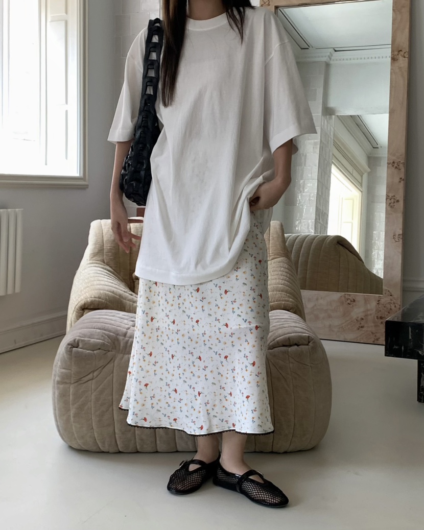 PEBBLE韓國直郵㊣女裝新品人氣休閑真品推薦職業熱賣25春夏長裙PEBBLE/LAYER長裙