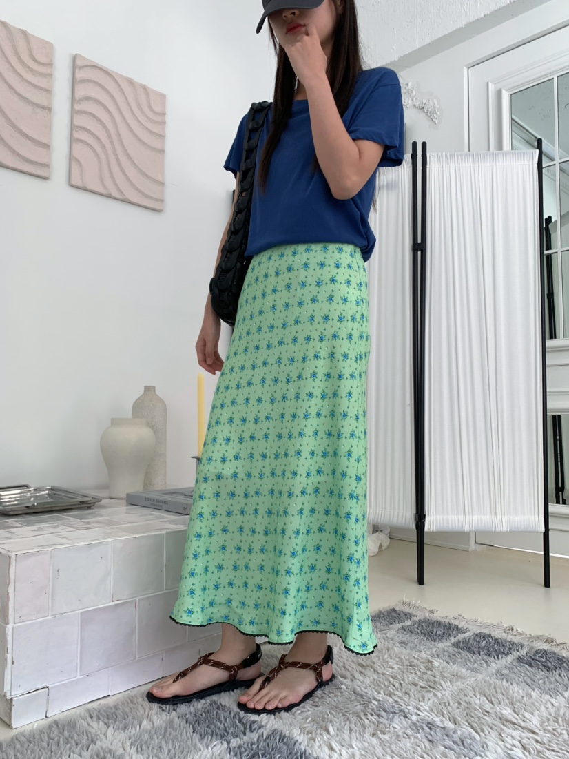 PEBBLE韓國直郵㊣女裝新品人氣休閑真品推薦職業熱賣25春夏長裙PEBBLE/LAYER長裙