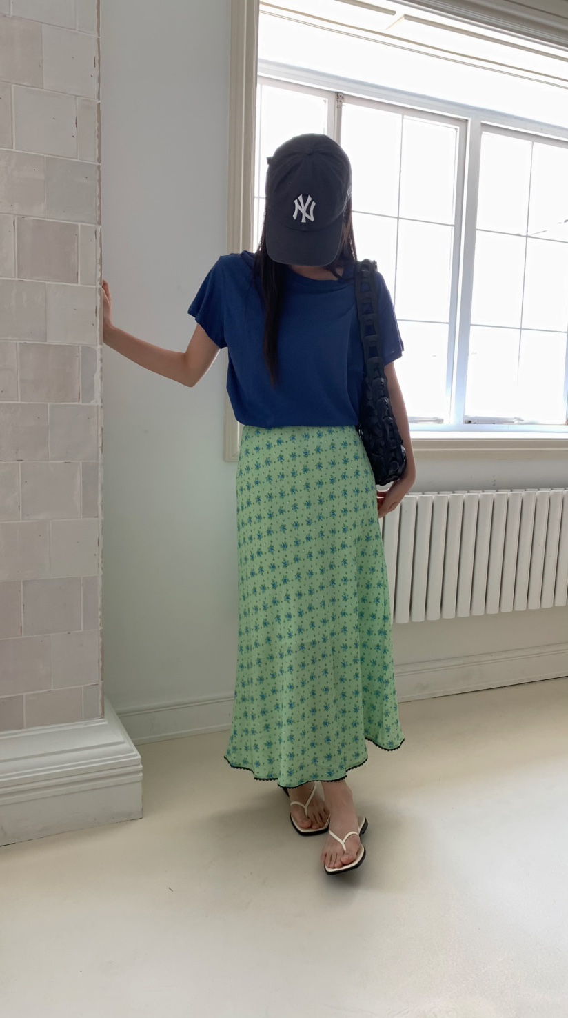 PEBBLE韓國直郵㊣女裝新品人氣休閑真品推薦職業熱賣25春夏長裙PEBBLE/LAYER長裙