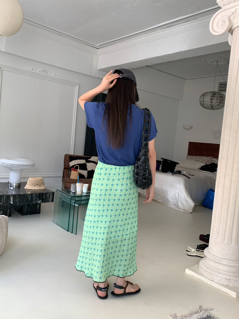 PEBBLE韓國直郵㊣女裝新品人氣休閑真品推薦職業熱賣25春夏長裙PEBBLE/LAYER長裙