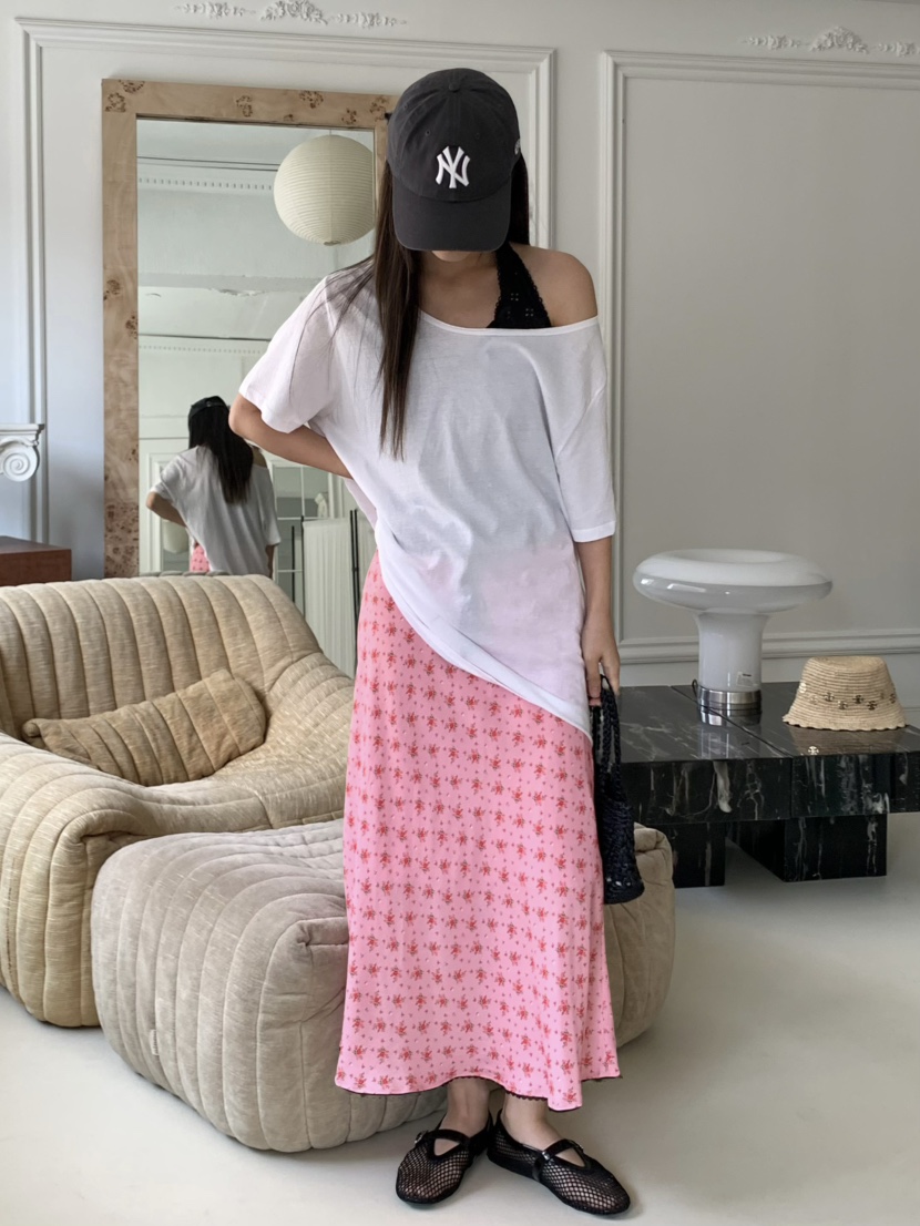 PEBBLE韓國直郵㊣女裝新品人氣休閑真品推薦職業熱賣25春夏長裙PEBBLE/LAYER長裙
