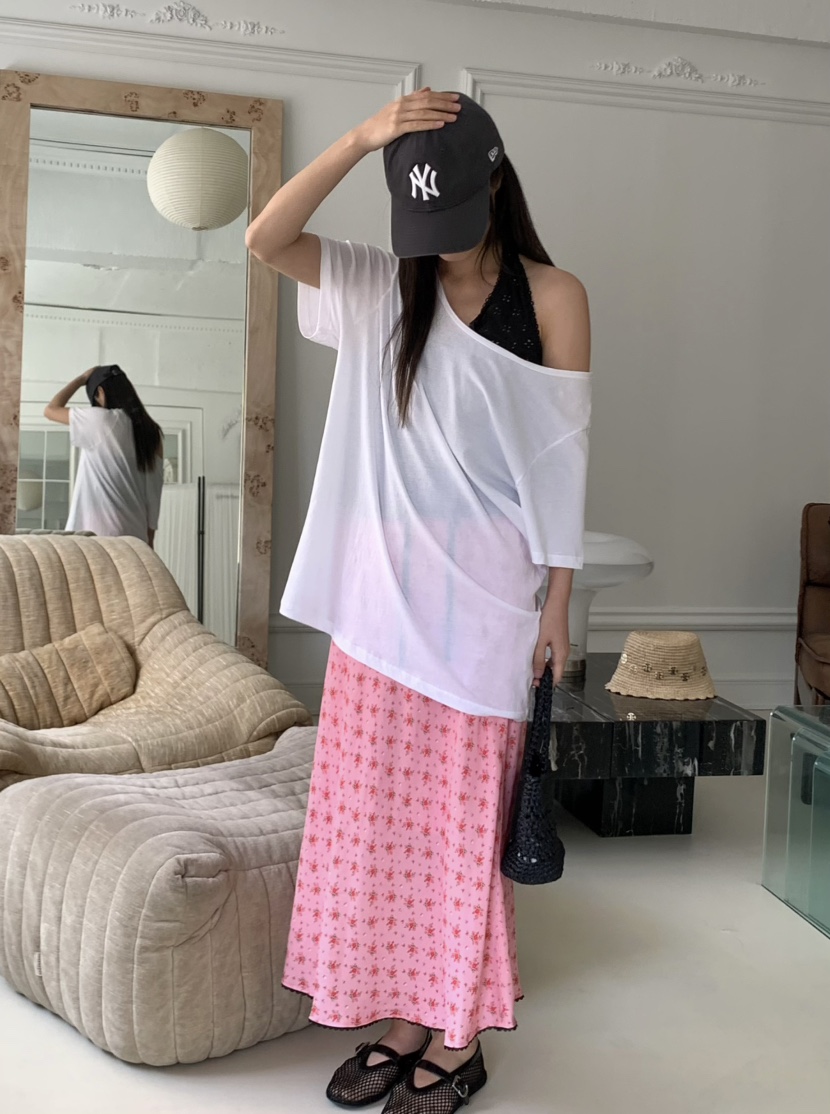 PEBBLE韓國直郵㊣女裝新品人氣休閑真品推薦職業熱賣25春夏長裙PEBBLE/LAYER長裙