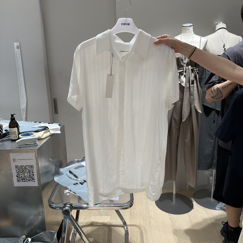 FAVOR-P韓國直郵㊣女士新品25春夏時尚休閑人氣襯衫蕾絲衫FAVOR襯衫/蕾絲衫