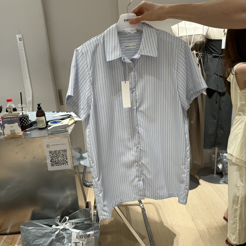 FAVOR-P韓國直郵㊣女士新品25春夏時尚休閑人氣襯衫蕾絲衫FAVOR襯衫/蕾絲衫圖色2