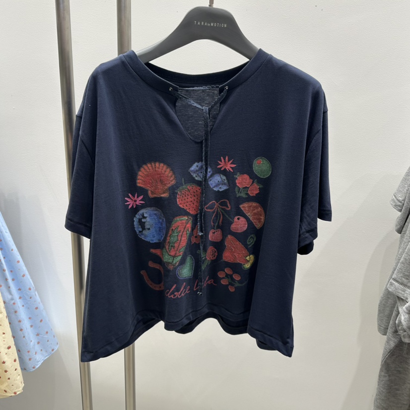 TARABY MOTION韓國代購㊣女士新品真品25春夏熱賣休閑職業T恤TARABY MOTIONT恤圖色3