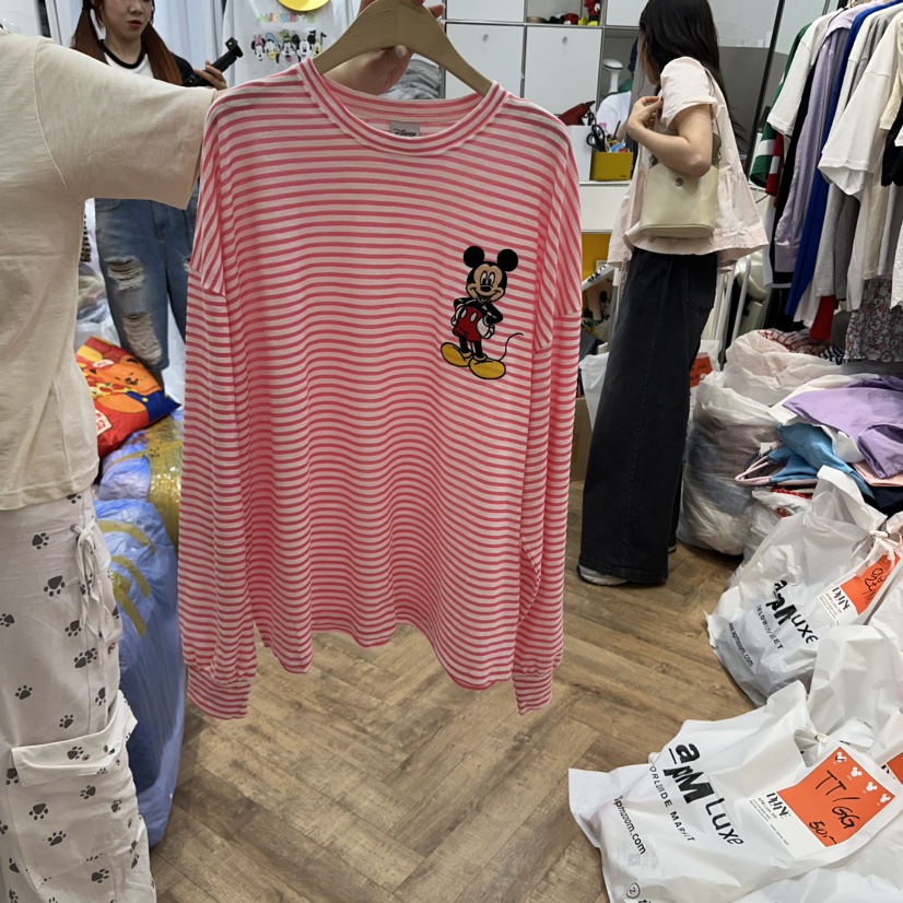 DE LINE韓國直郵㊣女士新款熱賣休閑時尚職業長袖T恤亞麻布DE LINE長袖T恤