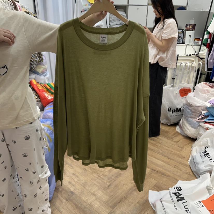 DE LINE東大門㊣代購女士新款25春夏休閑人氣真品熱賣長袖T恤DE LINE長袖T恤圖色4